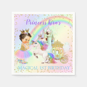 Magisches Rainbow-Prinzessin-Burgfriedhof Serviette
