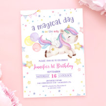 Magisches Rainbow Unicorn 1. Geburtstag Party