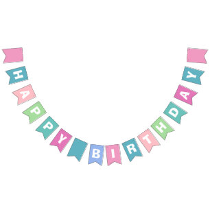 Magisches Rainbow Unicorn Happy Birthday Wimpelkette