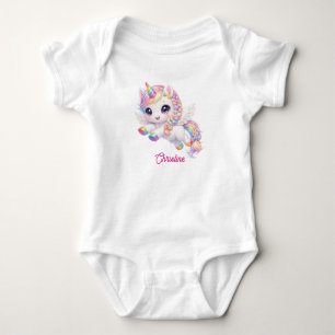 Magisches Regenbogen-Baby-Einhorn Baby Strampler