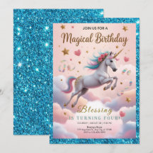 Magisches Regenbogen-Einhorn 4. Geburtstag