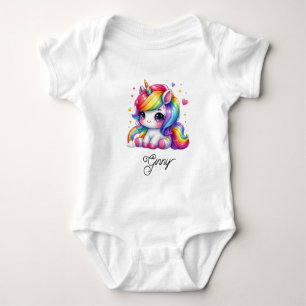 Magisches Regenbogen-Einhorn Baby Strampler