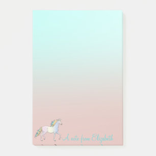 Magisches Regenbogen-Einhorn, Ombre - Personalisie Post-it Klebezettel