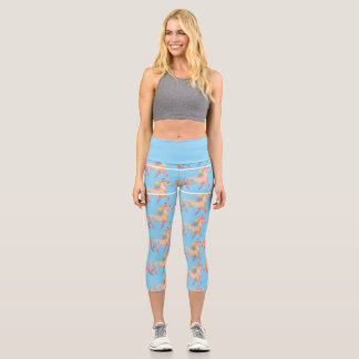 Magisches Regenbogen-Einhorn Personalisiert  Capri Leggings