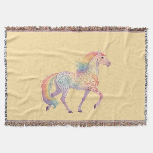 Magisches Regenbogen-Einhorn Personalisiert  Decke (Vorderseite)