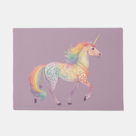 Magisches Regenbogen-Einhorn Personalisiert Fußmatte