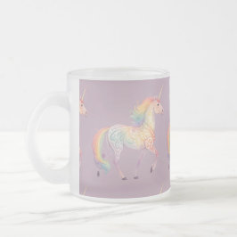 Magisches Regenbogen-Einhorn Personalisiert Mattglastasse