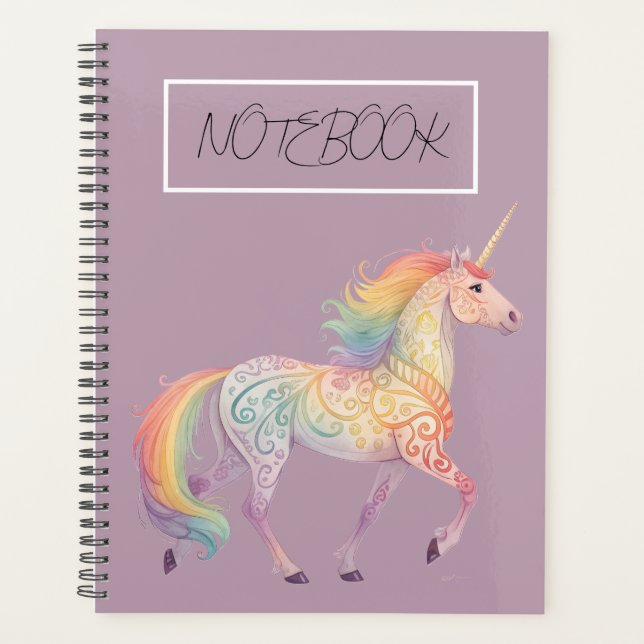 Magisches Regenbogen-Einhorn Personalisiert  Planer (Vorderseite)