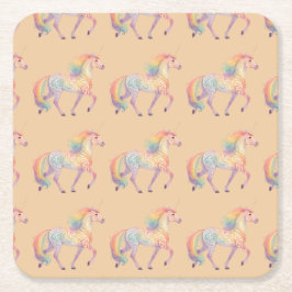 Magisches Regenbogen-Einhorn Personalisiert Rechteckiger Pappuntersetzer