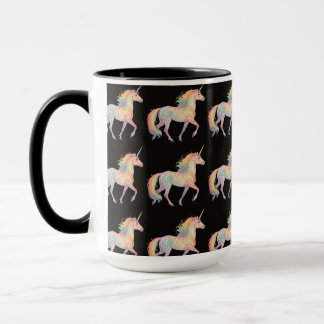 Magisches Regenbogen-Einhorn Personalisiert schwar Tasse