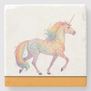 Magisches Regenbogen-Einhorn Personalisiert Steinuntersetzer