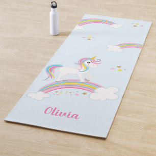 Magisches Regenbogen-Einhorn personalisiert Yogamatte
