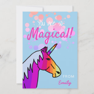 Magisches Regenbogen-Einhorn Valentinstagskarte Feiertagskarte