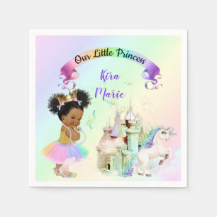 Magisches Regenbogenprinzessinnen-Schloss-Einhorn Serviette