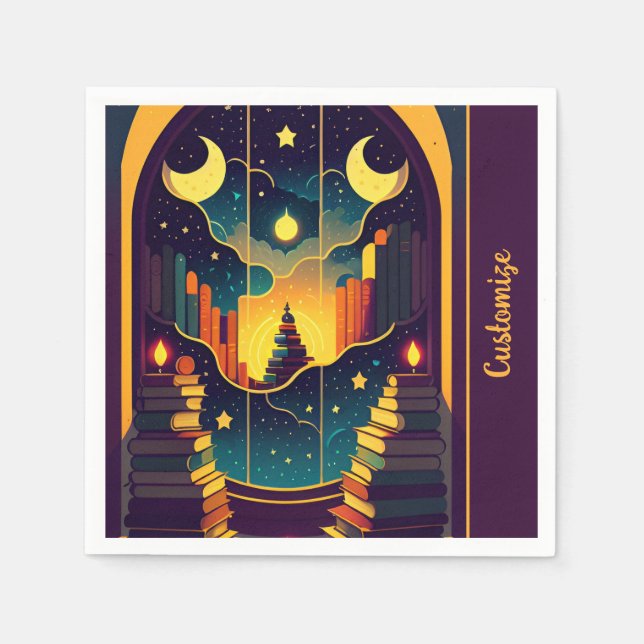 Magisches Reich der Bücher 2 Serviette (Vorderseite)