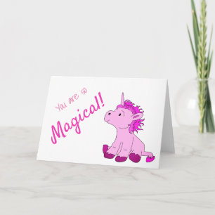 Magisches rosa Einhorn Valentinstagskarte Feiertagskarte
