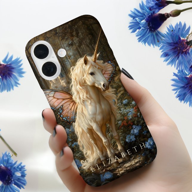 Magisches Rosa Schmetterling Flügeldrachen Einhorn Case-Mate iPhone Hülle (Von Creator hochgeladen)