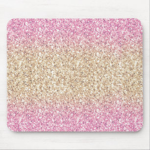 Magisches Rosa und Gold Glitzer Ombre Mousepad