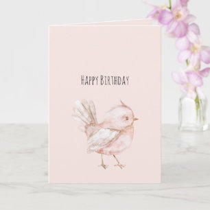 Magisches Rosarotes Vogel Geburtstag Karte