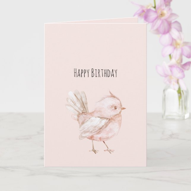 Magisches Rosarotes Vogel Geburtstag Karte (Orchidee)