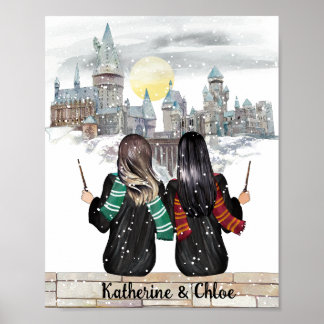 Magisches Schlossassistent Portrait, Wizards Print Poster