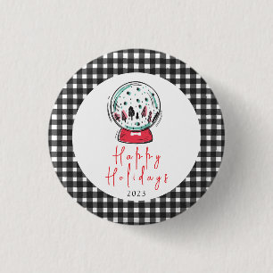 Magisches Schneeglobe Weihnachts-Party Button