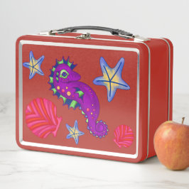 Magisches Seepferd Muschel Beach Tropical Metall Brotdose