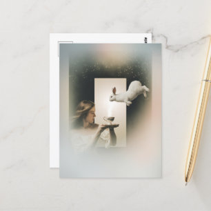 Magisches Surreales Tee mit weißem Sonnenschein Postkarte