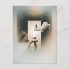 Magisches Surreales Tee mit weißem Sonnenschein Postkarte