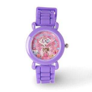 Magisches süßes florales Einhorn-Foto-Geburtstagsg Armbanduhr
