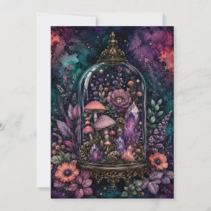 Magisches Terrarium Kristall und Pilz Whimsigoth Einladung