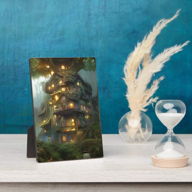 Magisches Treehouse Colony Tabletop Fotoplatte (Seite)