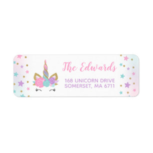 Magisches Unicorn-Adressen-Etiketten Unicorn-Party