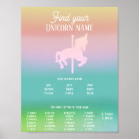 Magisches Unicorn Rainbow Birthday Name Game