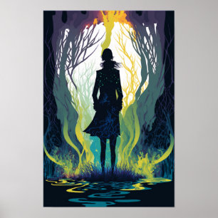 Magisches Wald Psychedelic Poster 5