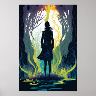 Magisches Wald Psychedelic Poster 5