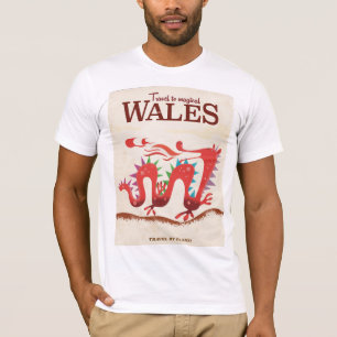 Magisches Wales roter Drache Reise Vintage-Werbung T-Shirt