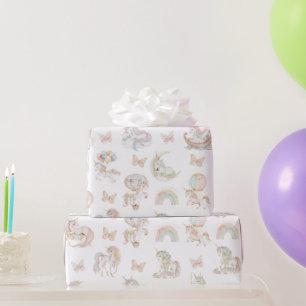 Magisches Wasserfarben-Einhorn-Geburtstag Geschenkpapier