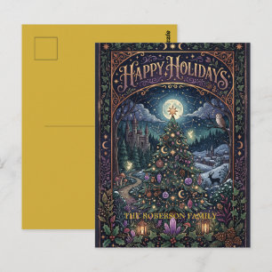 Magisches Weihnachten Frohe Feiertage Postkarte