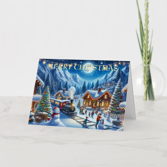 Magisches Weihnachts-Zug-Dorf (Vorderseite)