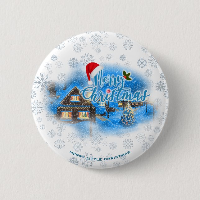Magisches Weihnachtsdorf Button (Vorderseite)