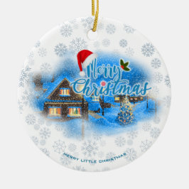 Magisches Weihnachtsdorf Keramik Ornament