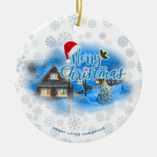 Magisches Weihnachtsdorf Keramik Ornament