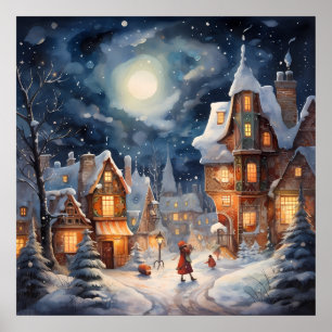 Magisches Weihnachtsfeierposter Poster