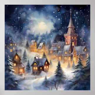 Magisches Weihnachtsfeierposter Poster