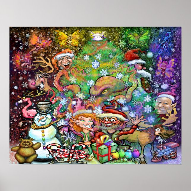 Magisches Weihnachtsfest-Party Poster (Vorne)