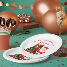 Magisches Weihnachtsmann-Geburtstagsdesign für Kin Pappteller