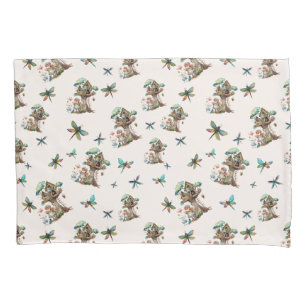 Magisches Woodland Fairy Dragonfly Muster Kissenbezug