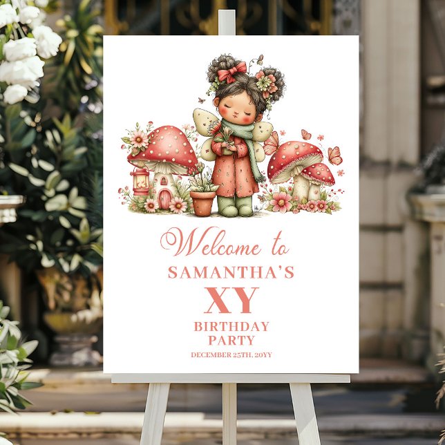 Magisches Wunderfee 2. Geburtstags-Willkommensplak Poster (Magical Whimsy Fairy 2nd Birthday Welcome Poster)