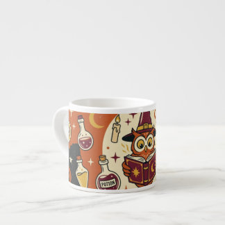 Magisches Zauberer-Eulen-Banner Espressotasse